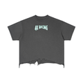 4K Racing Boxy Distressed Hem T-Shirt
